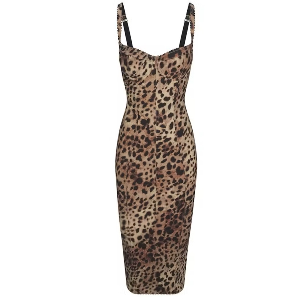 SKIMS Leopard Print Midi Dress